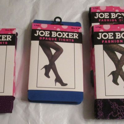NIB Joe Boxer Tights Choice of  Black/Purple, Blue OR Purple Sparkle S/M OR M/L