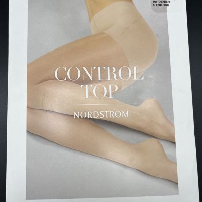 NEW Nordstrom Control Top Pantyhose Women's Size B, Linen 8135B