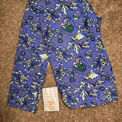 Lularoe TC Leggings Light blue Background WILDFLOWERS