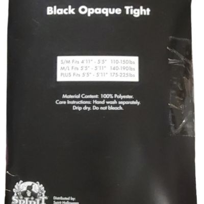 New Spirit Halloween Black Opaque Tights ! (S/M)