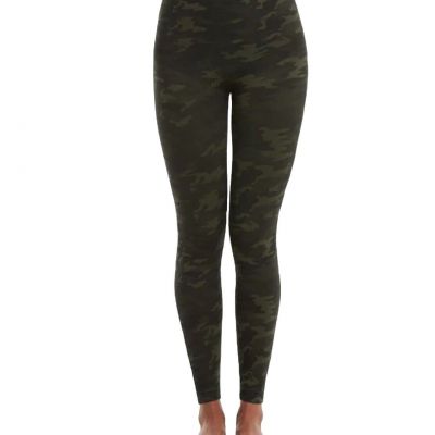 Spanx Look At Me Now Camo Leggings Womens Size M Black & Green Inseam High Rise