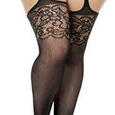 Womens Fishnet Tights High Waist Plus Size Pantyhose Thigh High 6-20 Black9