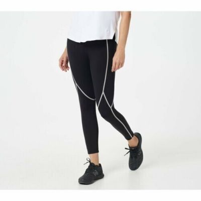 zuda Z-Stretch Leggings with Reflective Coverstitch-Black-Medium A388468