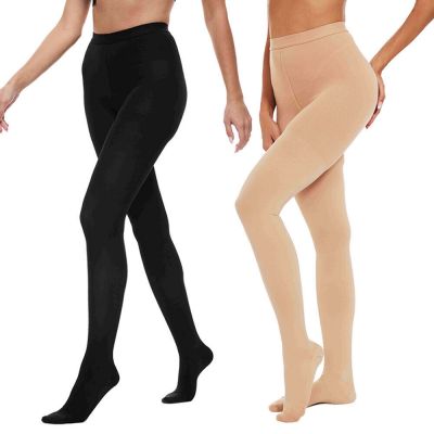 PANTYHOSE 20-30 mmHg Soft Fit Graduated Compression Tights Control Top XL Black