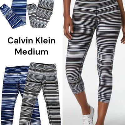 Calvin Klein Performance Quick Dry Wick Women’s Medium Stripe Capri Leggings Lot