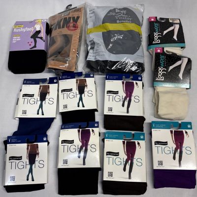 VTG LOT 15 No Nonsense Tights Women’s Hosiery Medium Multi Colored Multi Brands