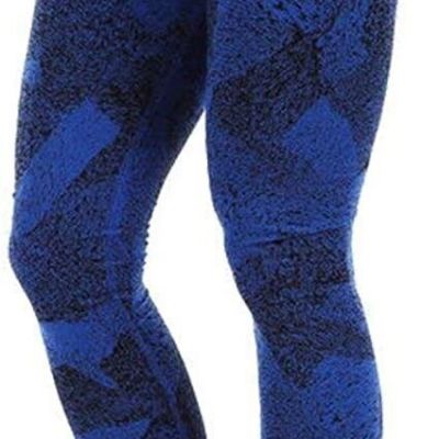 Nike Abstract Activewear Workout Athletic Leggings Women's Size XS Blue Black