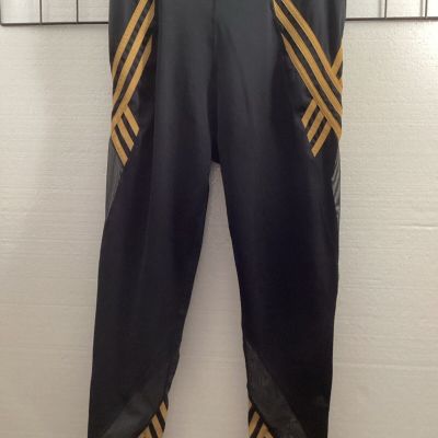 Ivy Park x Adidas Beyoncé black and gold striped leggings Sz L SKU #55000