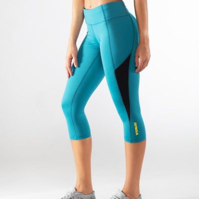 VIRUS ECO57 ECHO COMPRESSION CROP PANT WORKOUT LEGGING - BLUE