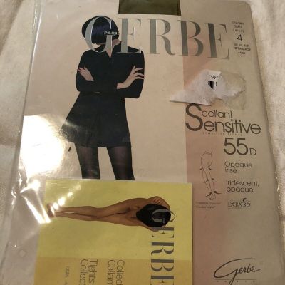 GERBE Collant Sensitive Tights 55D Iridescent Opaque Lycra Pantyhose Tilleul 4