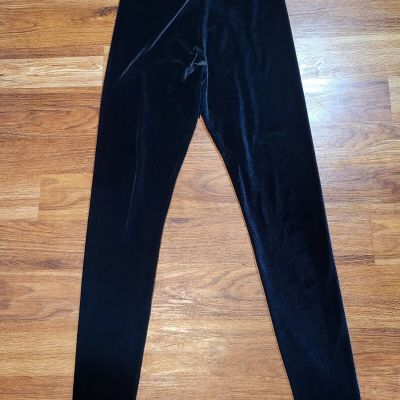 Vtge Cacique Paris Black Velvet Size M Leggings