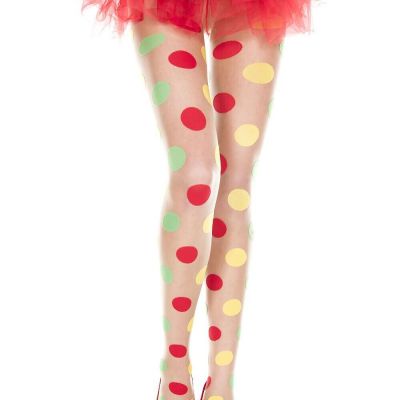 Colorful Rainbow Polka Dot  Pantyhose Ravewear Festival Tights