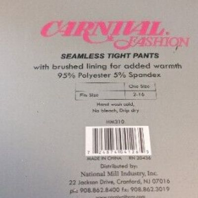 Carnival Fashion Seamless Tight Pants BLACK Size 2-16. Brand New!