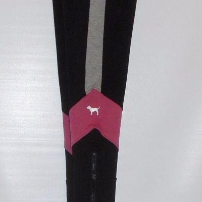 Victoria's Secret VS Pink Love Pink Colorblock Zip Ankles Campus Yoga Legging XS