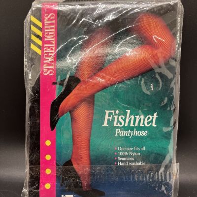 Vintage Stagelights Red Seamless Fishnet Pantyhose ‘One size Fits Most’ 1996