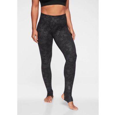 Athleta Barre Stirrup Tights in PowerVita Black Midnight Garden Women's Medium