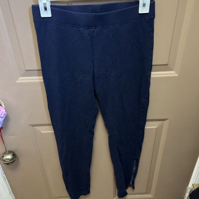 Navy blue High Rise women’s size medium GAP leggings with Ankle sides zipper