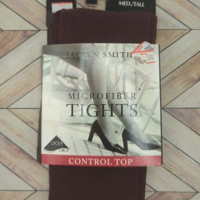 Jaclyn Smith Vintage Opaque Control Top Tights Med/Tall Burgundy 1990's