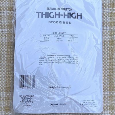 Vintage K-Mart Seamless Stretch Thigh-High Stockings Size Average Mist Tone