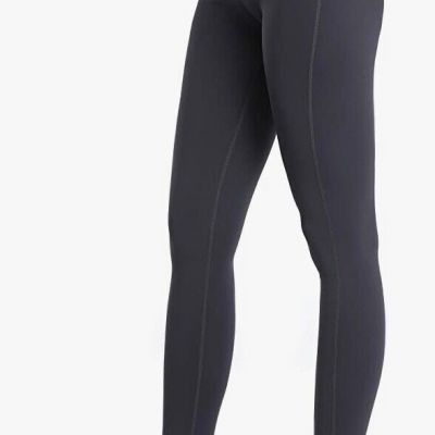 Oalka Women Yoga Pants Workout Running Leggings, Charcoal, Size XS