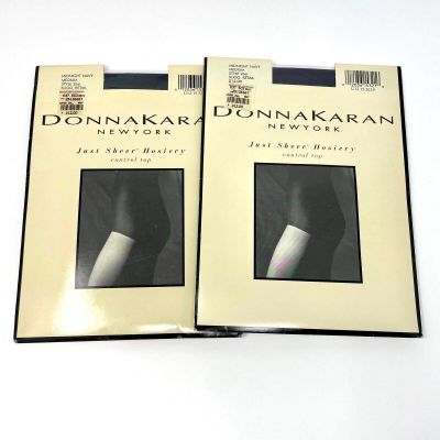 90s DONNA KARAN NEW YORK Vintage Navy Blue Just Sheer Pantyhose