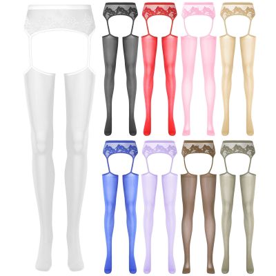 Womens Pants Thigh High Pantyhose Patchwork Stockings See-through Tights Sexy