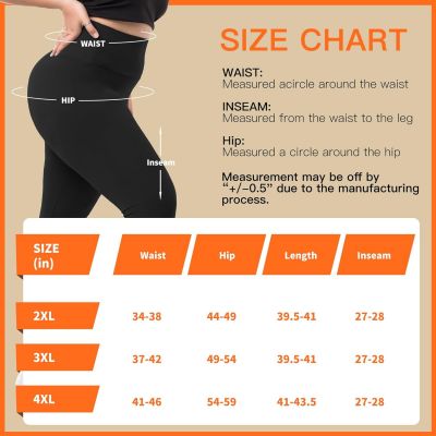 plus Size Leggings for Women, High Waisted Tummy Control Buttery Super Soft Blac
