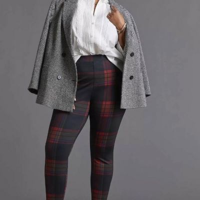 NWT $89 Anthropologie  RUNWAY PLAID LEGGINGS Pants by Sanctuary SIZE 3X PLUS