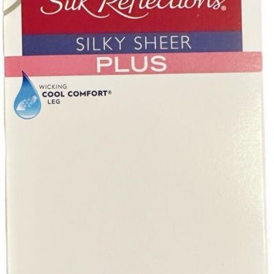 Hanes Silk Reflections Silky Sheer plus Knee Highs Enhanced Toe 2 Pair one size