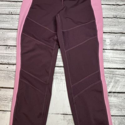 Tangerine Capri Leggings Yoga Pants Women's XL Gym Workout Training Burgundy