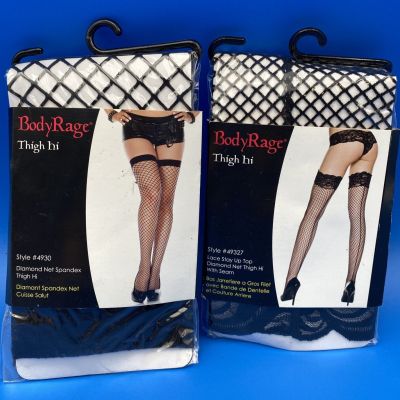 Body Rage Thigh Highs/Lace Top Diamond Net Spandex/ Style: 49327, 4930/ Lot Of 2