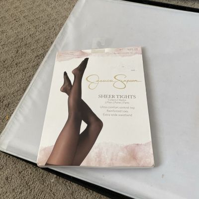 Jessica Simpson Sheer Tights Size AB Nude Pantyhose NEW