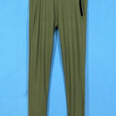 NWT NEW MIX Miracle Pants OLIVE Stretch Knit BACK POCKETS Pull-On LEGGINGS OS