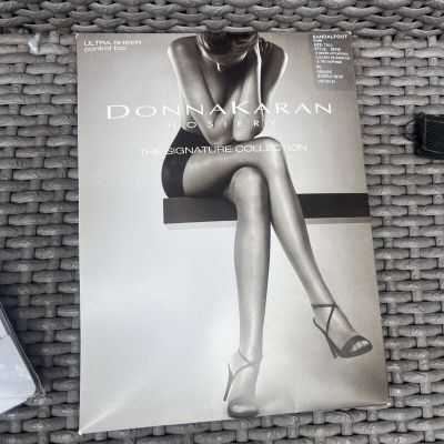 New Donna Karan 0B108 Ultra-Sheer Control Top Pantyhose sz Tall Sandal foot Nude