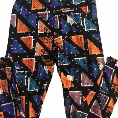 LuLaRoe Tall Curvy Leggings Womens Pants/pjs LG Black w/ design New