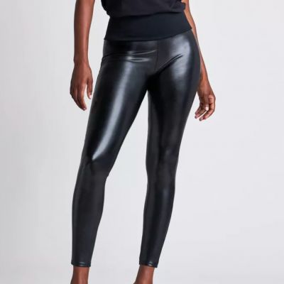 Spanx Assets 20258R Women's All Over Faux Leather Leggings  Black Size S