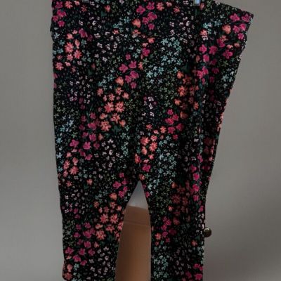 Terra Sky Women’s Floral leggings High Rise Cropped Capri Sz 3X