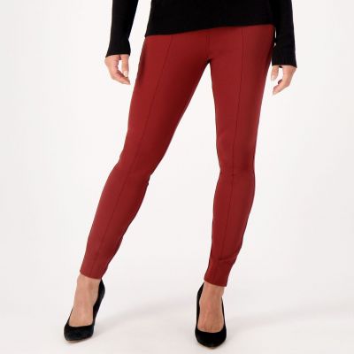 Susan Graver Women's Plus Sz Leggings 2X Regualr Ponte Knit Red A460696