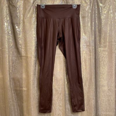 Adidas x Stella McCartney maroon shiny leggings, M NWOT