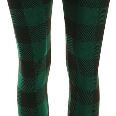 Planet Gold Plaid Leggings Rain Forest XL NWOT (224)