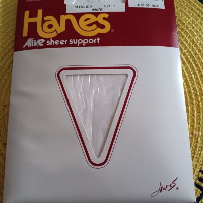 Hanes Alive Pantyhose Full Support Size B Style 810 Control Top WHITE