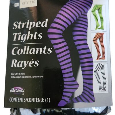 Striped Black And White Tights One Size Fits All