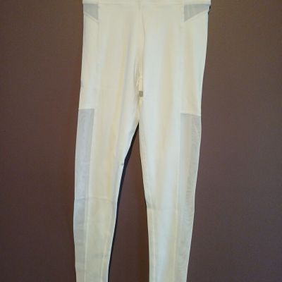 PRU APPAREL Leggings Size S Leggings Workout Shujaa Style White Mesh