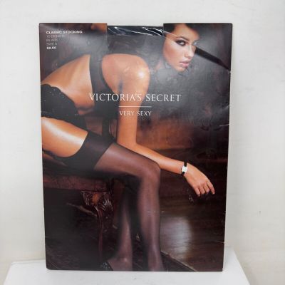 Victoria Secret Very Sexy Classic Stocking Black Size A NOS Unopened Sealed