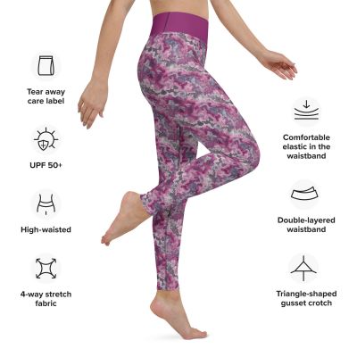 Pink Moss Agate Pattern Yoga Leggings