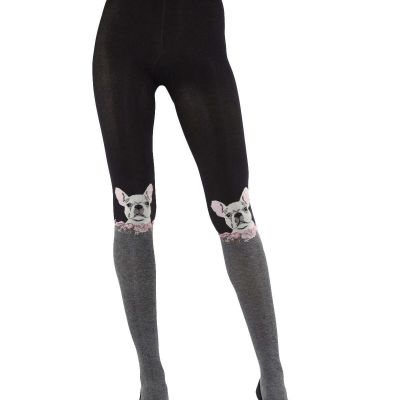 Women's Frenchie Face Sweater Tights