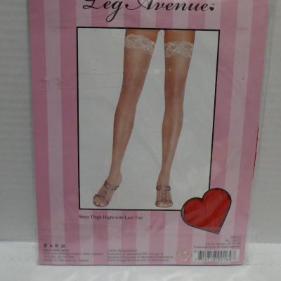 Leg Avenue One Size Nylon Thigh Highs Lace Top Garter Stockings RED