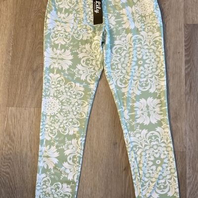 (NWT) Lily By Firmiana Ladies Size S/M Green & White Floral Poly/Spandex Legging