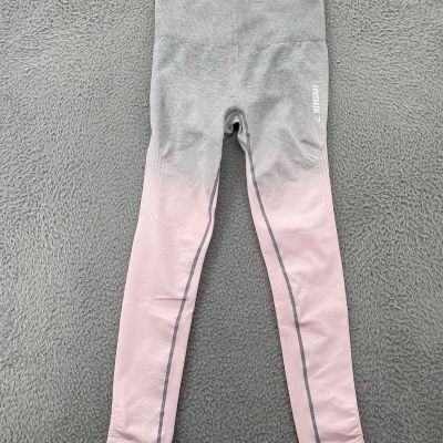 Gymshark Leggings Women's Small Gray Pink Athletic Gymwear Ladies