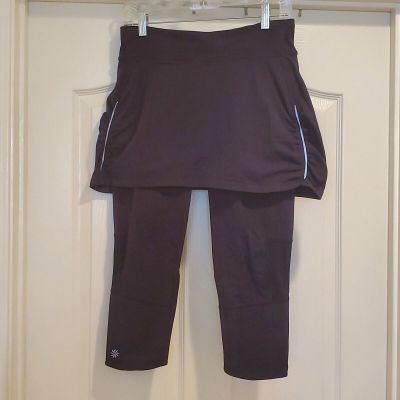 Athleta Black Contender 2 in 1 Skirt Capri Leggings Women's Size Medium VGUC